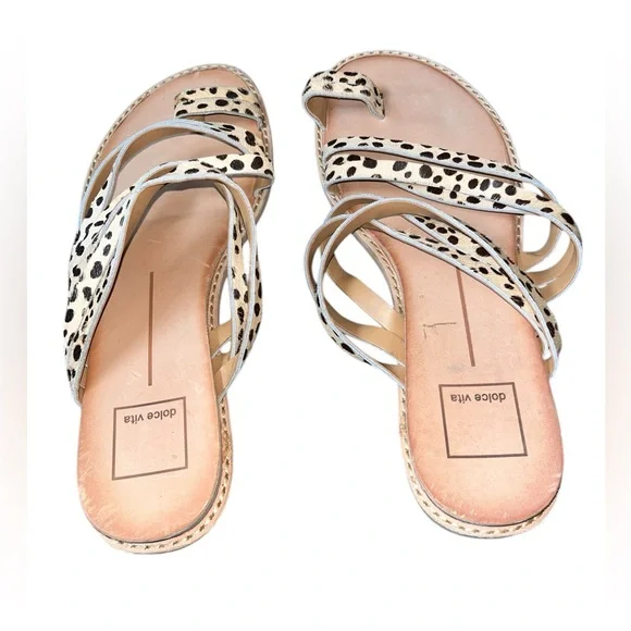 Dolce Vita Nelly Cheetah Calf Hair Slide Sandal Size 8.5 - Picture 2 of 5